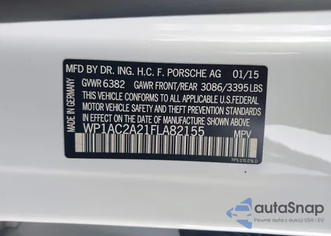 2015 Porsche Cayenne from USA, damaged, VIN WP1AC2A21FLA82155